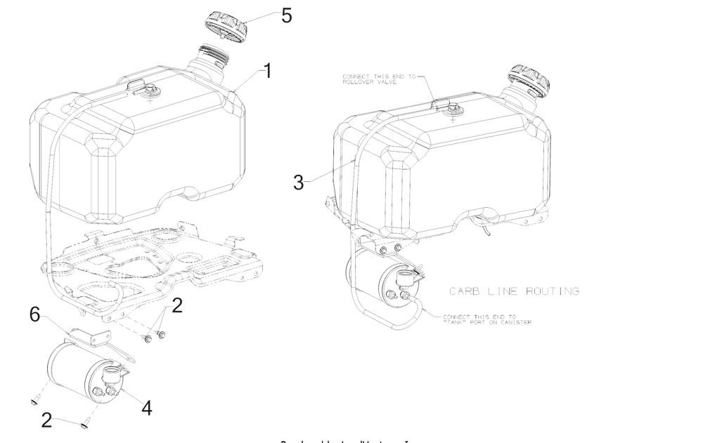 Fuel Tank Diagram and Parts List for XT1-LT50KH (13AQA1TLB10)(2023) Cub Cadet Lawn Tractor